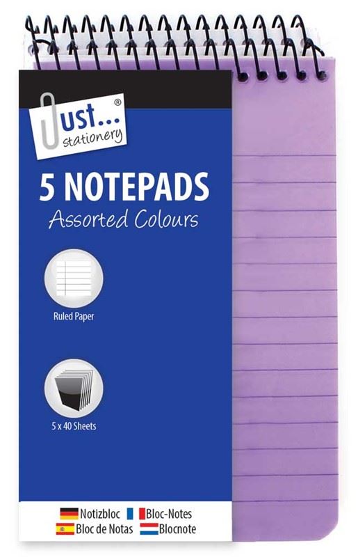 Neon Notebooks A7 - TALLON 5 Pack, Pocket-Sized TA6618